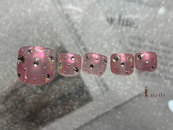 アイネイルズ 横浜EAST店(I-nails)/ミラーストーンフットネイル