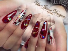 アン ジョーヌドラゴ/ロング☆チェックネイル