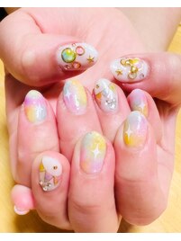 アートつけ放題キラキラネイル