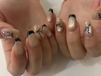 アイネイルズ 天神今泉店(I-nails)/【mami.i】ブラックマグフレンチ