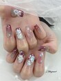 アリッサム(Alyssum)&nbsp;お花ネイルはブライダル、成人式にもぜひ♪長さだしもオススメ！