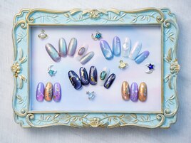 星座×誕生石ネイル