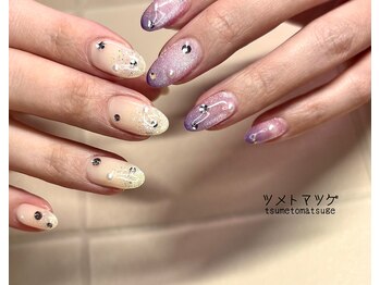 ツメトマツゲ/春ネイル