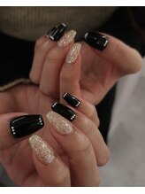 プクネイル(puku nail)/black × flash