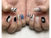 ユニ(uni)の雰囲気（パーツを使わずに、手描きでアートするのもかわいいです^^♪）