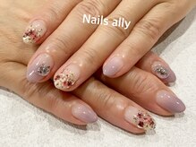 ネイルズアリー 立川店(Nails ally)/ドライフラワー×グラデーション