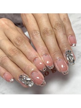 アイリッシュネイル 久屋大通店(Irish Nail)/ガラスフレンチ×埋め尽くし