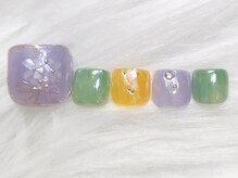 ネイル アンド アイラッシュ ヨンマルニ(Nail&eyelash 402)/シェルフラワーフットネイル♪