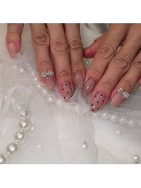 リボンハートネイル