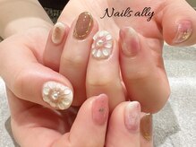 ネイルズアリー 立川店(Nails ally)/クリアフラワー×スイート×春夏