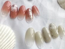 シンプルジェルネイル専門店 バランス(balance)/【松ヶ根限定】手書きお花アート