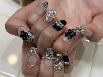エムワイユーネイル(myu.nail)/冬のブラックネイル*・*。