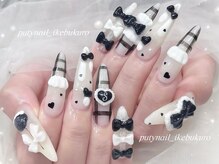 プティネイル 池袋(Puty Nail)/黒チェックネイル　スカルプ