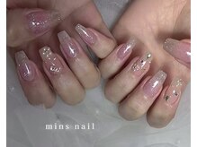 ミンズネイル(minsnail)/フラッシュ×ビジューネイル