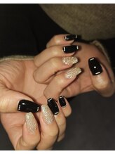 プクネイル(puku nail)/black × flash