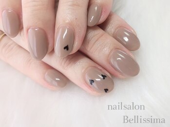 ベリッシマ 北仙台(Bellissima)/さりげない大人ハートネイル♪