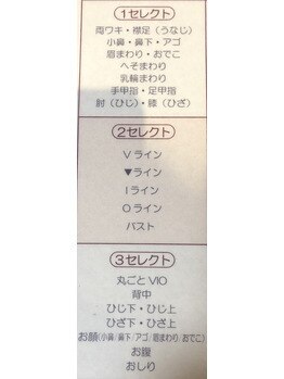 ビマナ 海浜幕張店 夢の樹(NU美Mana)/脱毛部位メニュー