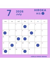ジョエルワックス 沖縄那覇店(JOELLE WAX)/7月のスタッフ出勤スケジュール