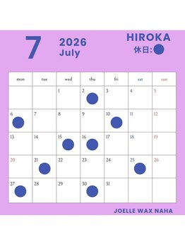 ジョエルワックス 沖縄那覇店(JOELLE WAX)/7月のスタッフ出勤スケジュール