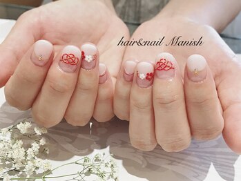 マニッシュ(Manish)/ブライダルネイル☆水引と梅