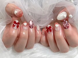 バレンタインネイル