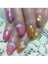 ビタミンカラーで夏ネイル☆