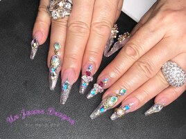 【ロングネイル】キラキラネイル