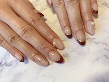 マリアンジュ(MariAnju)/ジェルネイル★ボルドーフレンチ