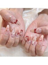 アイラッシュサロンアールツー(eyelash salon R2)/ミニハートホロ　リボン　チーク