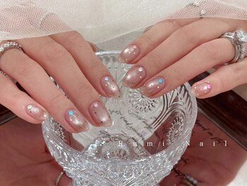 ワンホンネイル 新宿(Rumi Nail)/シアーベージュ/オーロラ/ド上品