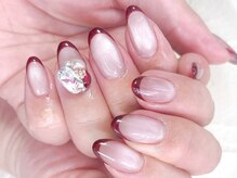 ケーズネイル製作所/スキニーフレンチビジューネイル