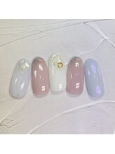 ネイルアンドまつげ リュフェール 五反田(Nail Lufaire)/ユニコーングラデとシェルネイル