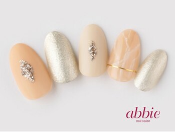 ネイルサロン アビー 宮益坂店(abbie)/ブラウン大理石 ¥12298