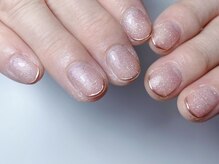 ネイルカラーリリー(Nail Calla Lilly)/フラッシュにミラーフレンチ♪