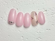 アークネイル 下北沢(urk.nail)/シンプルホロ花デザイン