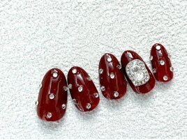 ボルドー/ビジュ-盛り/パーティ-