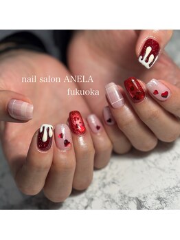 バレンタインネイル