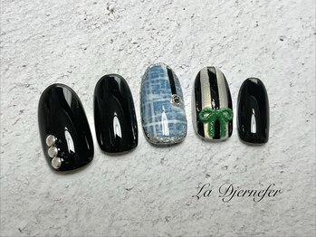 ブラック×デニムネイル