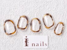 アイネイルズ 梅田店(I nails)/べっ甲ぷっくりデザイン￥8200