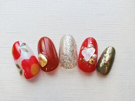 フラワーネイル/成人式/シェル