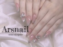 アルスネイル(Ars nail)/シンプルラメフレンチ