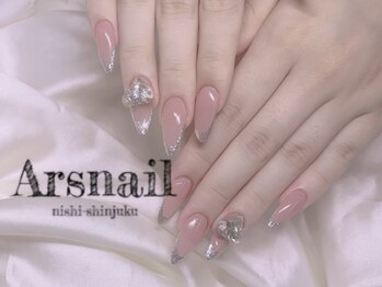 アルスネイル(Ars nail)/シンプルラメフレンチ