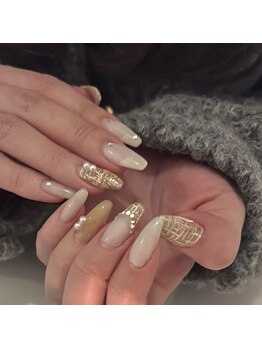 ヴィヴィアンビューティ ネイルアンドアイ Viviean Beauty Nail & Eye/ツイードネイル