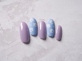 マット×お花ネイル