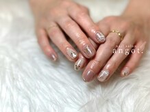 アンガット(angot.)/チェックスノーアートネイル