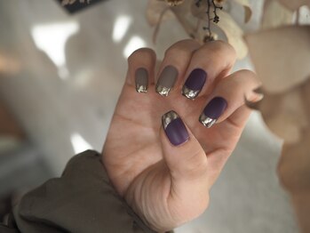 ヨヘン 芦屋店(YoHen)/マットネイル ミラーフレンチ