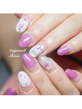 たゆ ネイル(たゆnail)/ピンク丸フレンチネイル