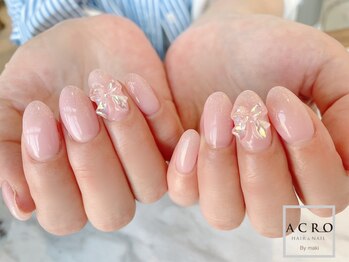アクロネイル アンド アイ(ACRO NAIL&EYE)/オーロラリボンネイル