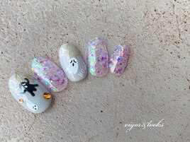 ハロウィン　蜘蛛の巣　お化け