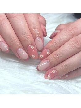 フレンチxお花パーツ